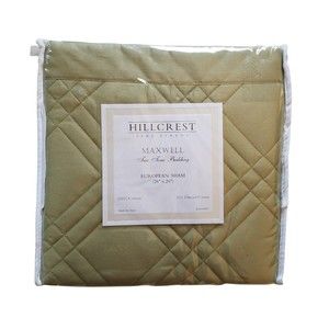 Hillcrest Maxwell 100% Cotton Green European Euro Pillow Sham 26” x 26”